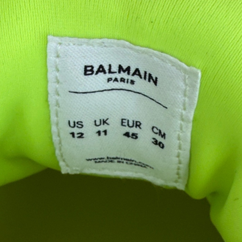 ๐ฅBALMAIN - Unicorn Low-Top Sneakers - Neon Green / Fluo Yellow - Men's US 12 - Picture 17 of 17